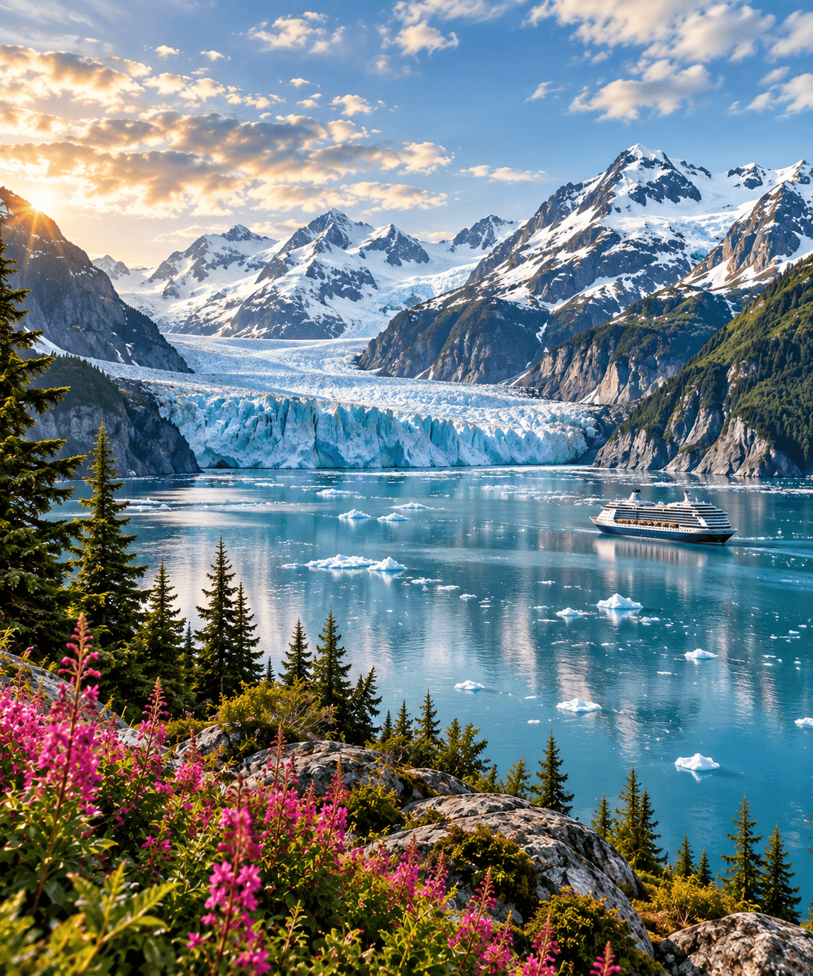 Alaskan glacier and mountains
